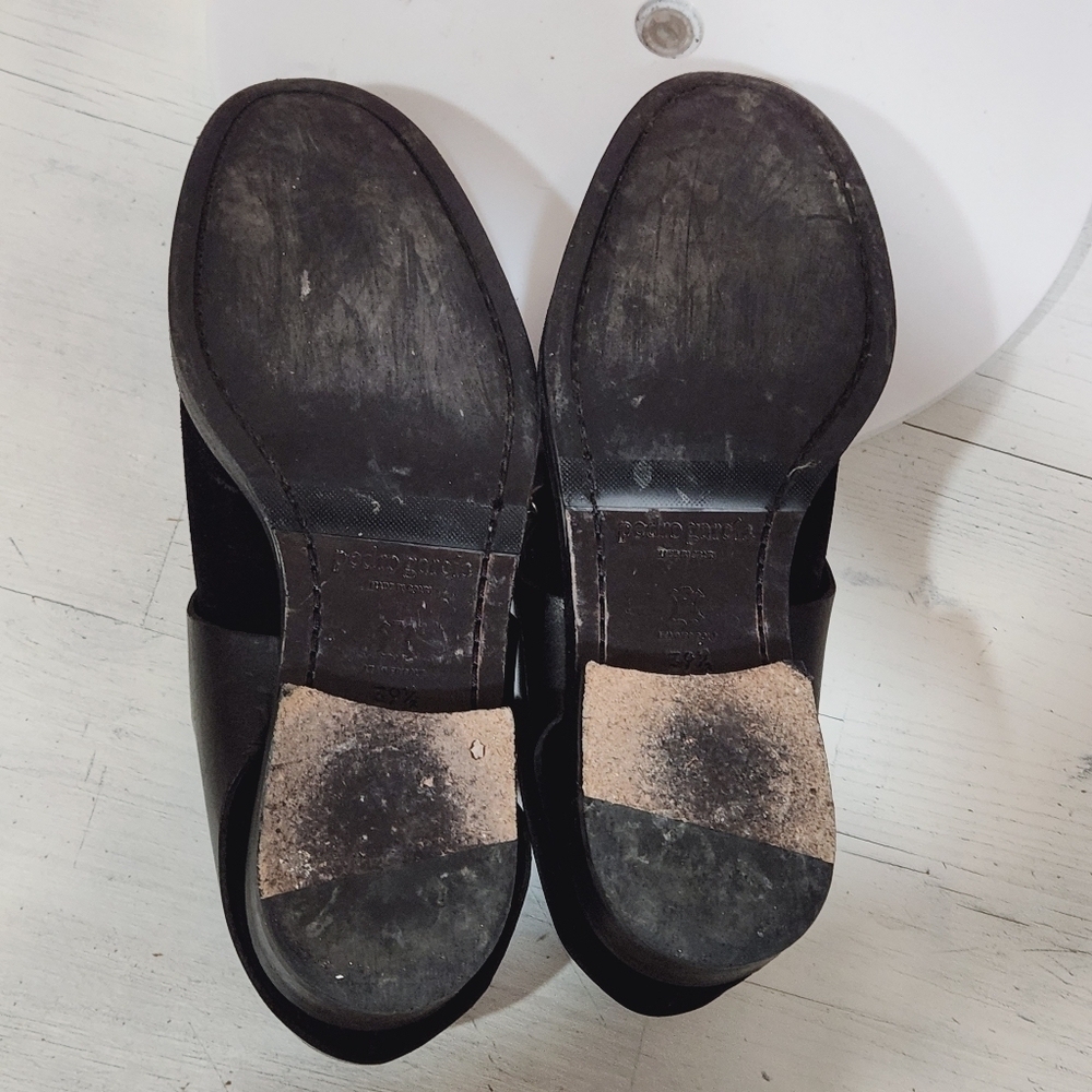 Pedro Garcia Black Suede/Leather Sling Back Buckle Shoes Size 39 9.5 US - Picture 11 of 11